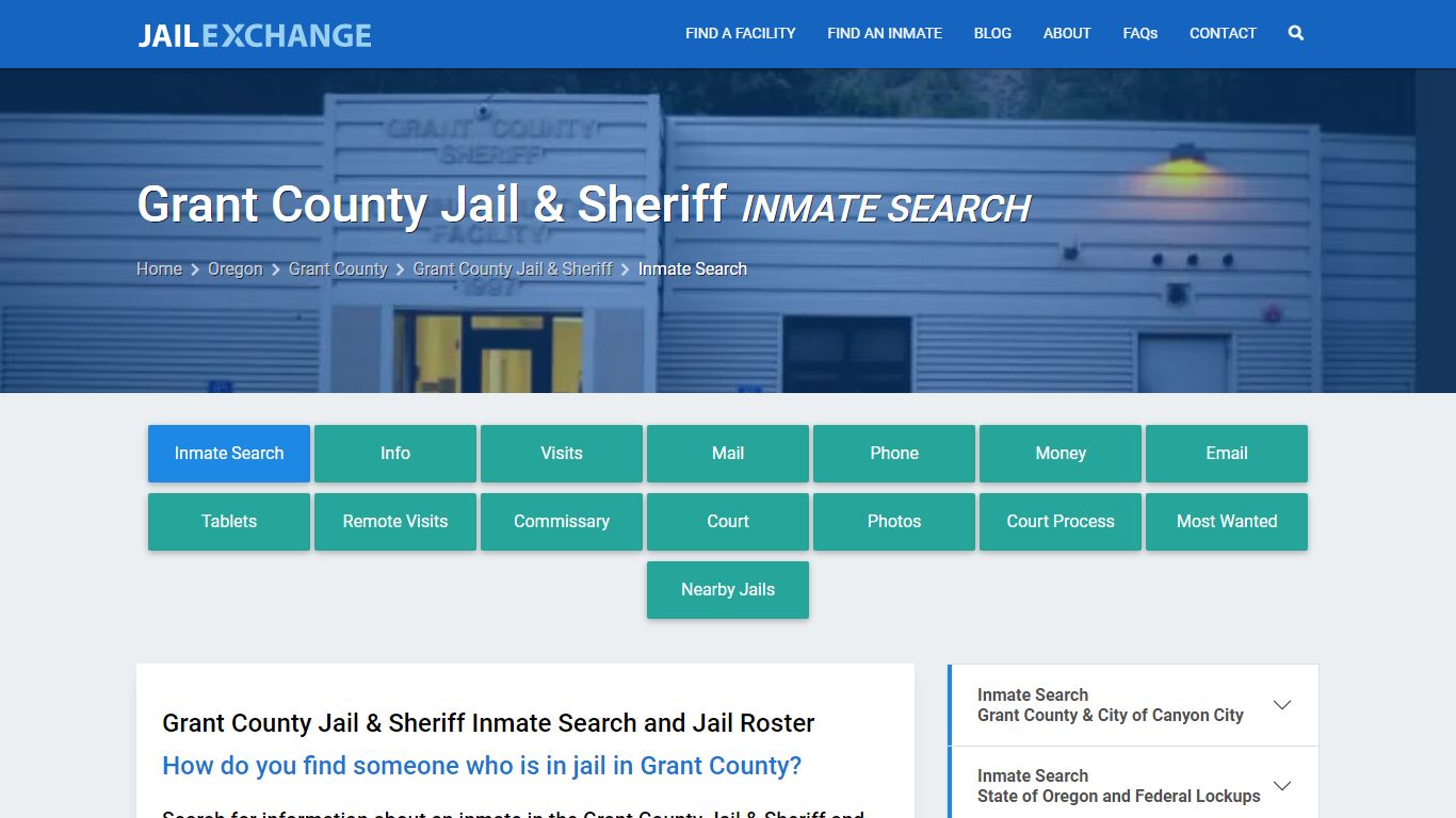 Grant County Jail & Sheriff Inmate Search - Jail Exchange